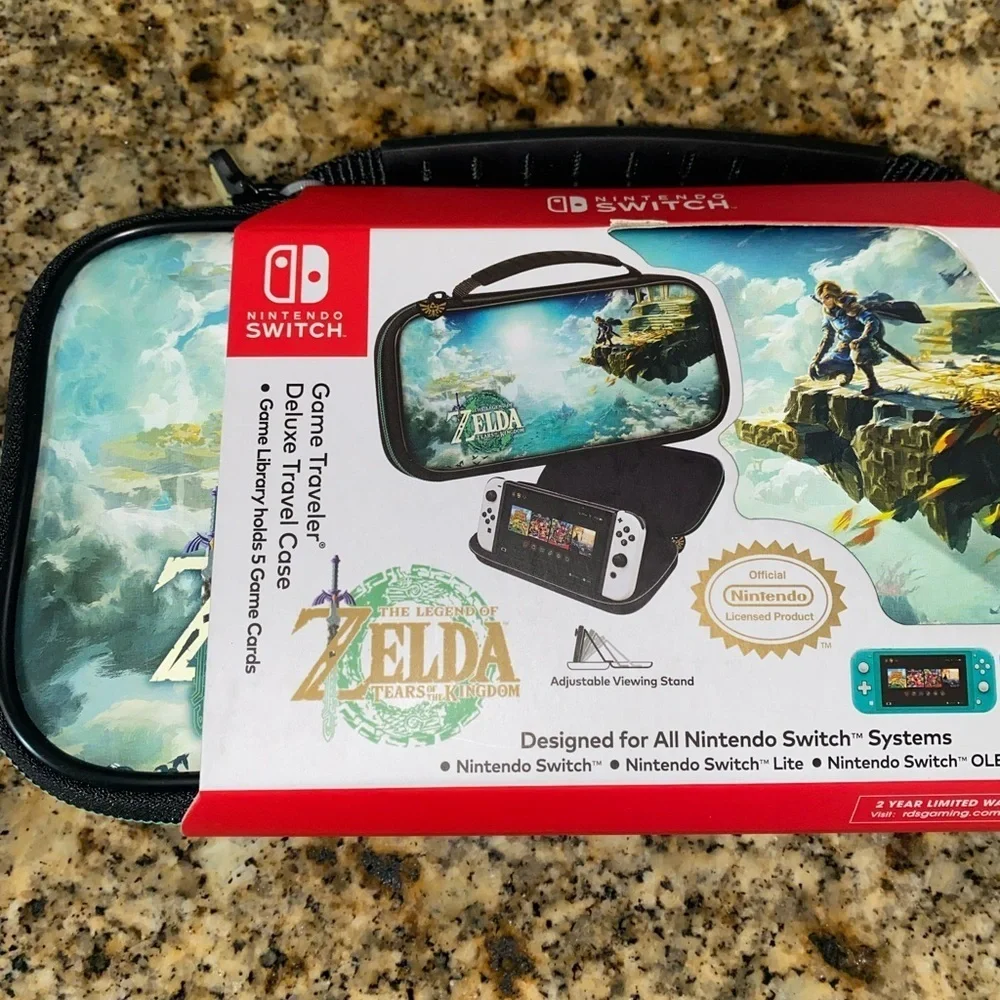 Nintendo Switch Travel Case The Legend of Zelda Skyward Design (Teal/White) New